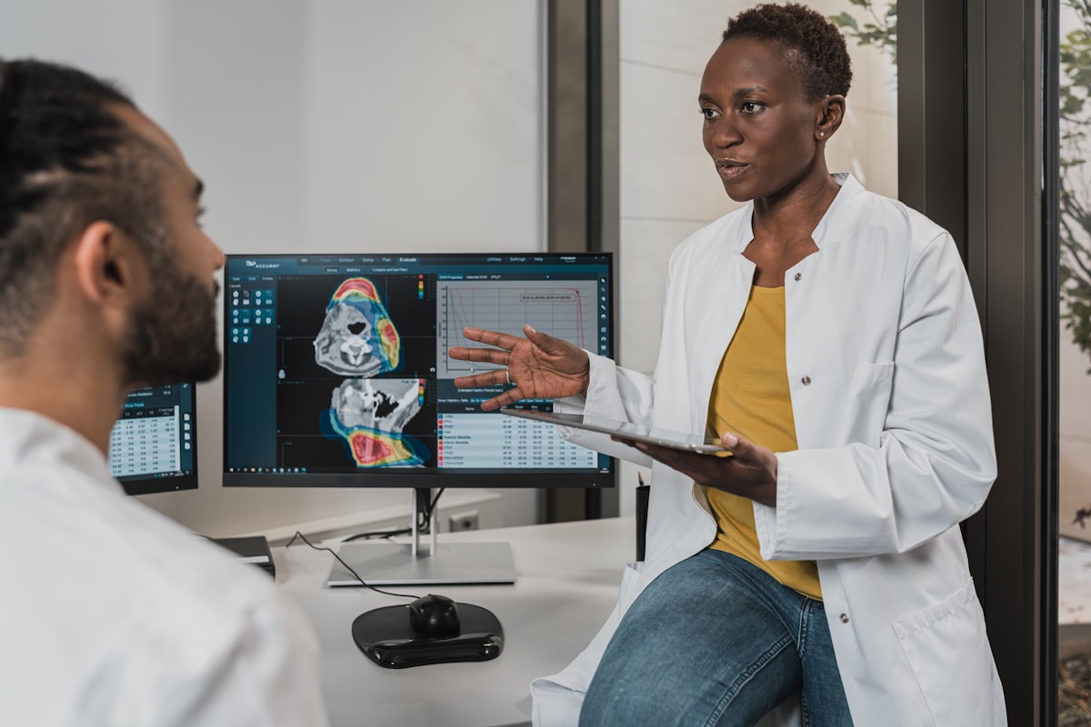 Doctor reviewing patient chart